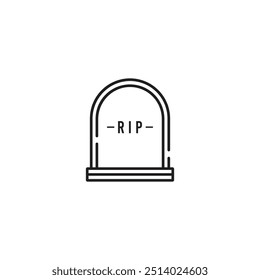 Minimalist illustration of a gravestone, symbolizing death, mourning, and remembrance