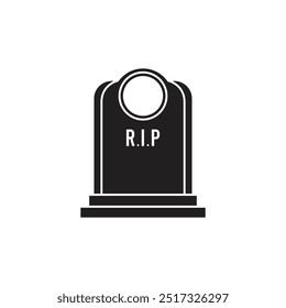 Minimalist illustration of a gravestone, symbolizing death, mourning, and remembrance