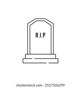 Minimalist illustration of a gravestone, symbolizing death, mourning, and remembrance