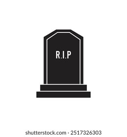 Minimalist illustration of a gravestone, symbolizing death, mourning, and remembrance