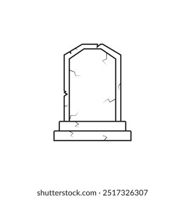 Minimalist illustration of a gravestone, symbolizing death, mourning, and remembrance