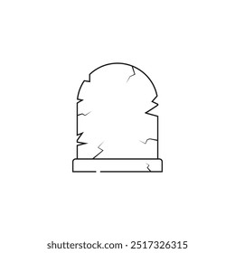 Minimalist illustration of a gravestone, symbolizing death, mourning, and remembrance