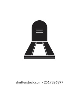 Minimalist illustration of a gravestone, symbolizing death, mourning, and remembrance