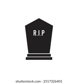 Minimalist illustration of a gravestone, symbolizing death, mourning, and remembrance