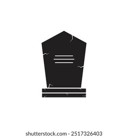 Minimalist illustration of a gravestone, symbolizing death, mourning, and remembrance