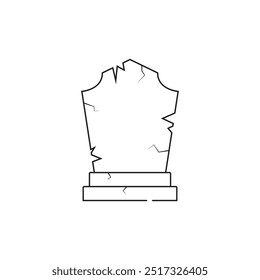 Minimalist illustration of a gravestone, symbolizing death, mourning, and remembrance