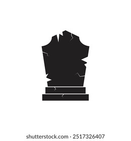 Minimalist illustration of a gravestone, symbolizing death, mourning, and remembrance