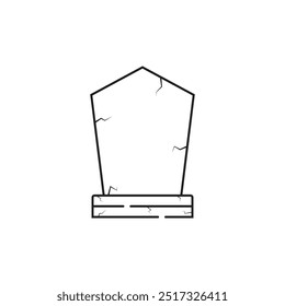 Minimalist illustration of a gravestone, symbolizing death, mourning, and remembrance