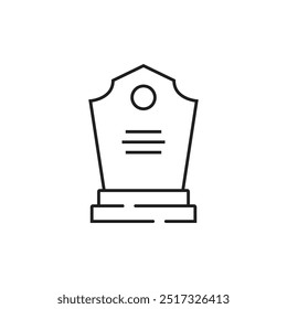 Minimalist illustration of a gravestone, symbolizing death, mourning, and remembrance