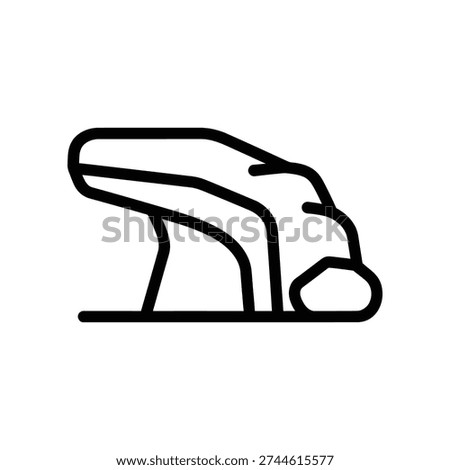 A minimalist illustration of a hand grasping an object, rendered in bold black lines on a clean white background, conveying simplicity and elegance.