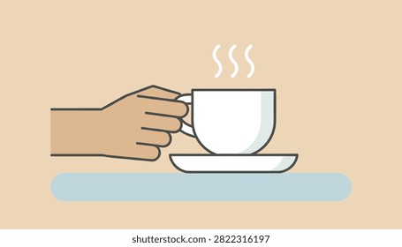 Minimalist illustration hand holding