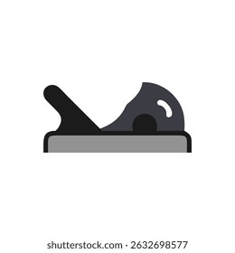 Minimalist illustration of hand plane on White Background