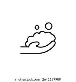 Minimalist Illustration Of Hand Washing With Bubbles And Foam Symbol