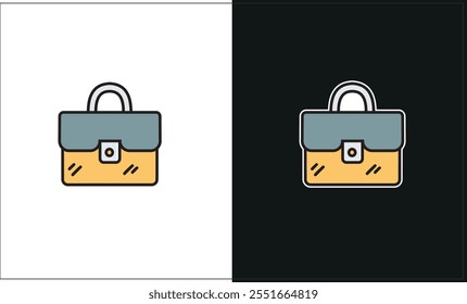 A minimalist illustration of a handbag, displayed in two color variations for versatile use.