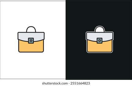 A minimalist illustration of a handbag, displayed in two color variations for versatile use.