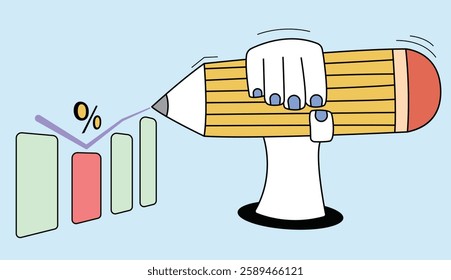A minimalist illustration of hands exchanging investment stock symbols, representing financial growth and strategy. Ideal for themes of wealth building, finance, and investment opportunities.
