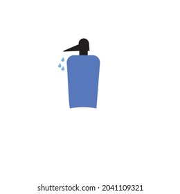 minimalist illustration of handwashing or flat sanitizer logo