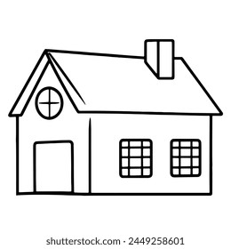 Minimalist illustration of a house icon, perfect for housing-related graphics.