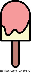 Minimalist illustration of an ice cream popsicle