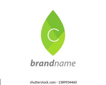 Minimalist illustration initial logo in leaf.