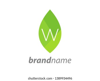 Minimalist illustration initial logo in leaf.