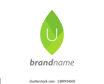 Minimalist illustration initial logo in leaf.