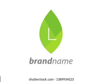 Minimalist illustration initial logo in leaf.