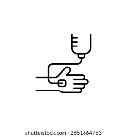 Minimalist Illustration Of Intravenous Therapy Or Medical Infusion Line