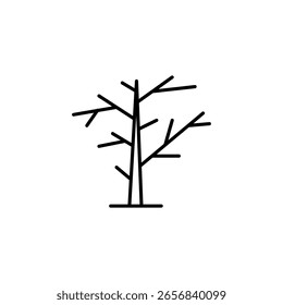 Minimalist Illustration Of Leafless Tree With Simple Branches Design