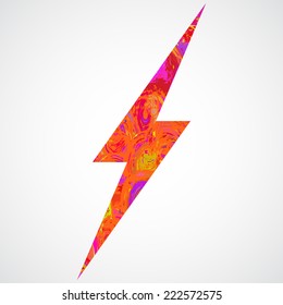minimalist illustration of a lightning bolt, eps10 vector  