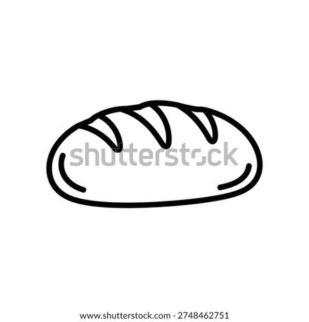 A minimalist illustration of a loaf of bread on a white background, ideal for bakery and food-related designs.