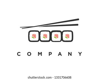 Minimalist illustration logo design sushi.