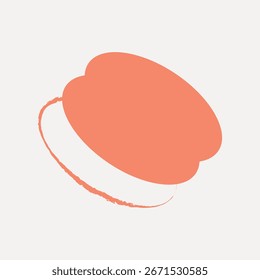 Ilustración minimalista de un macaron. Diseño simple de macaron con colores suaves. Icono de Macaron sobre un fondo liso. Perfecto para proyectos con temática macarrón. Vector de forma redonda.