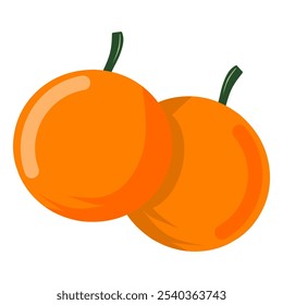 Minimalist illustration of Mandarin oranges. The design is perfect for a fresh and healthy theme. Ideal for food and nutrition concepts.