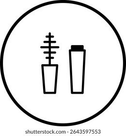 Minimalist Illustration: Mascara Tube and Wand for Beauty and Makeup Concepts