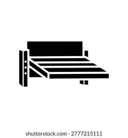 A minimalist illustration of a Murphy bed folded against a wall, showcasing a space-saving solution for modern homes.