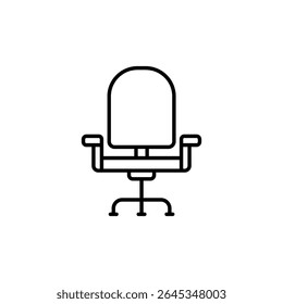 Minimalist Illustration Of An Office Chair On Transparent Background