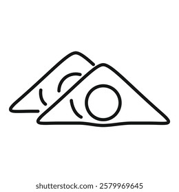 Minimalist illustration of onigiri, a popular japanese snack or light meal