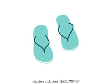 minimalist illustration of a pair of flip-flops, symbolizing comfort, casual lifestyle, summer vibes, and beachwear simplicity. 