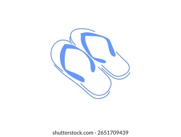 minimalist illustration of a pair of flip-flops, symbolizing comfort, casual lifestyle, summer vibes, and beachwear simplicity. 