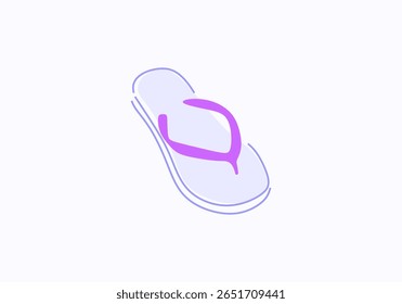 minimalist illustration of a pair of flip-flops, symbolizing comfort, casual lifestyle, summer vibes, and beachwear simplicity. 