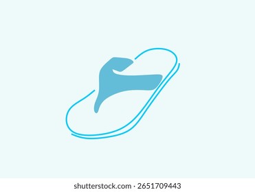 minimalist illustration of a pair of flip-flops, symbolizing comfort, casual lifestyle, summer vibes, and beachwear simplicity. 