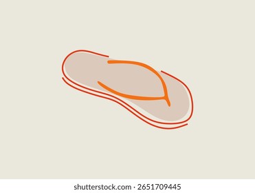 minimalist illustration of a pair of flip-flops, symbolizing comfort, casual lifestyle, summer vibes, and beachwear simplicity. 