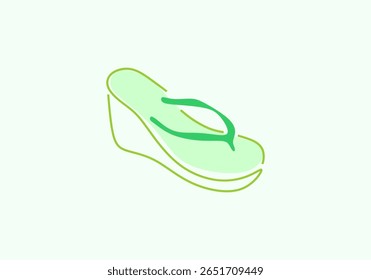 minimalist illustration of a pair of flip-flops, symbolizing comfort, casual lifestyle, summer vibes, and beachwear simplicity. 