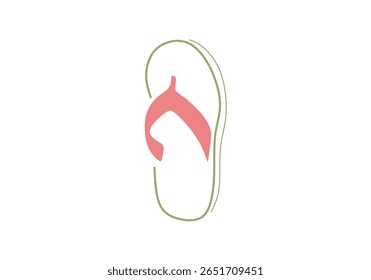 minimalist illustration of a pair of flip-flops, symbolizing comfort, casual lifestyle, summer vibes, and beachwear simplicity. 