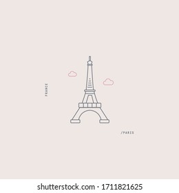 Minimalist illustration of Paris's iconic Eiffel Tower.