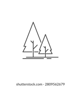 Minimalist illustration of pine trees