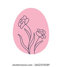 Minimalist illustration of pink Easter egg. For festive, spring and celebration designs.