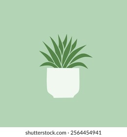 A minimalist illustration of a potted succulent plant, perfect for home decor, social media, or branding