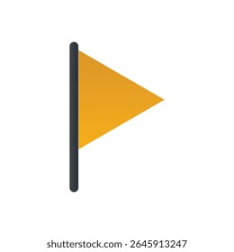 A minimalist illustration presents a single, triangular flag against a stark white background.